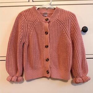 babyGap 100% Cotton Pink Knit Cardigan Sweater